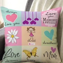 Indigifts Love You Mommy Printed Pre-Filled Cushion-image-26