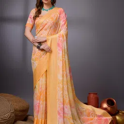 Mitera Floral Printed Pure Georgette Saree-image-57
