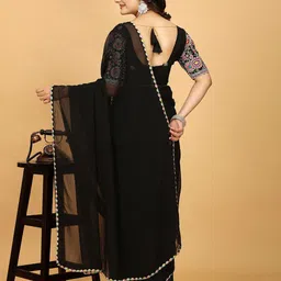 K 5 Fashion Embroidered Pure Georgette Saree image 4