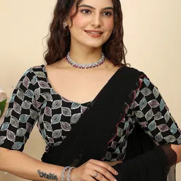 K 5 Fashion Pure Georgette Saree image 3