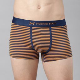Force NXT Men Orange Striped Pure Cotton Trunk-picture-36