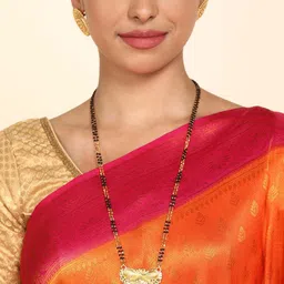 Ramdev Art Fashion Jwellery Gold-Plated Artificial Stones and Beads Mangalsutra image 3