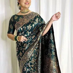 Marziyaa Woven Design Zari Banarasi Saree image 3