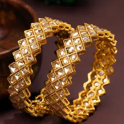 Sukkhi Set of 2 Gold-Plated Kundan Studded Bangles image 1