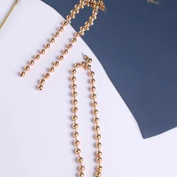 SOHI Gold-Plated Contemporary Drop Earrings-image-37