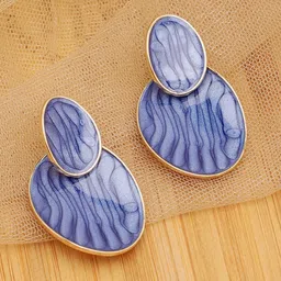 SOHI Blue Contemporary Drop Earrings-picture-20