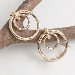 SOHI Gold-Toned Contemporary Gold-Plated Drop Earrings-picture-26