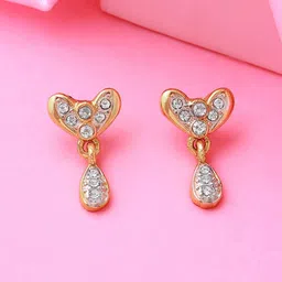 Estele Gold Plated Contemporary Drop Earrings-picture-10