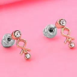 Estele Gold-Plated Contemporary Drop Earrings-picture-32