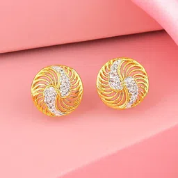 Estele Gold-Plated Circular Studs Earrings-picture-31