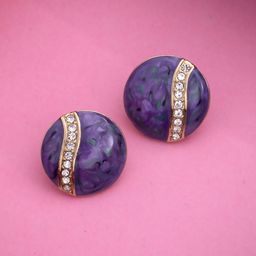 Estele Gold-Plated Crystals Circular Studs Earrings-picture-15