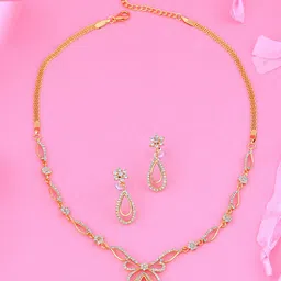 Estele Gold Plated CZ Beautiful Designer Necklace Set-picture-41