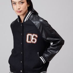 20Dresses Women Black White Varsity Jacket-picture-27
