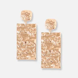 SOHI Gold Plated Contemporary Drop Earrings image 5