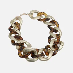 SOHI Gold-Toned & Brown Gold-Plated Chain image 2