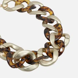 SOHI Gold-Toned & Brown Gold-Plated Chain image 3