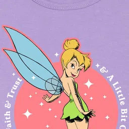 Wear Your Mind Girls Cartoon Characters Tinkerbell Printed Pure Cotton Fit & Flare Dress image 3