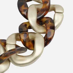 SOHI Gold-Toned & Brown Gold-Plated Chain image 4