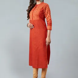 Jevi Prints Ethnic Motifs Printed Cotton Straight Kurta image 4