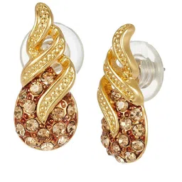 Estele Gold Plated Sparkling Drop Designer Necklace Set image 5