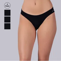 Tailor and Circus Womens Pack of 3 Low Rise Mid Coverage Micro Modal Fabric Bikinis-image-67