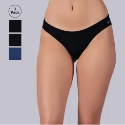Tailor and Circus Womens Pack of 3 Low Rise Mid Coverage Micro Modal Fabric Bikinis-image-16