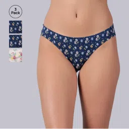 Tailor and Circus Womens Pack of 3 Low Rise Mid Coverage Micro Modal Fabric Bikinis-image-33