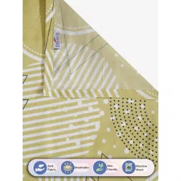 FABINALIV Yellow Geometric Cotton Blend Single Bedsheet with Pillow Cover image 5