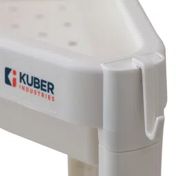 Kuber Industries White Textured Waterproof 3 Layer Bathroom Shelf image 2