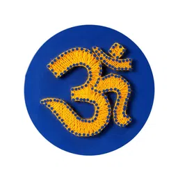DULI  Blue & Yellow MDF Wooden Om String Art Wall Hanging-picture-35