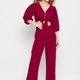 DELAN V-Neck Crop Top With Trousers-picture-13