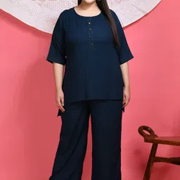 prettyplus by desinoor.com PrettyPlus by Desinoor com Women Teal Tunic with Palazzos-picture-10