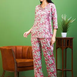 AV2 Floral Printed V-Neck Top With Trousers image 4