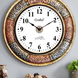 CRAFTEL White & Silver-Toned Textured Traditional Wall Clock-picture-41