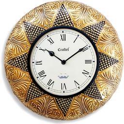 CRAFTEL White & Brown Textured Contemporary Wall Clock-picture-38