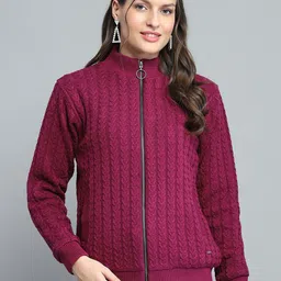 Monte Carlo Women Geometric Woollen Lightweight Outdoor Tailored Jacket-image-23