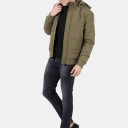 t-base Men Green Windcheater Bomber Jacket image 2