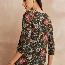 all about you Floral Printed Tie-Up Neck Tunic image 5