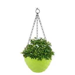 Kuber Industries Green 3 Pcs Diamond Textured Hanging Flower Pots image 2