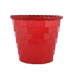 Kuber Industries Red 3 Pcs Plastic Brick Flower Pots image 4