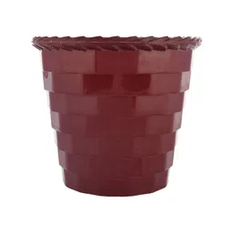 Kuber Industries Maroon 2 Pieces Brick Patterned Planters image 2