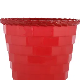 Kuber Industries Red 3 Pcs Plastic Brick Flower Pots image 5
