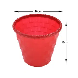 Kuber Industries Grey & Brown 3 Pieces Brick Patterned Planters image 3