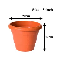Kuber Industries Pack of 5 Orange Layered Plastic Planters With Drainage Hole image 3