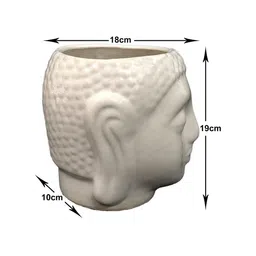 Kuber Industries White 3 Pcs Buddha Flower Planters image 5