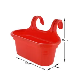 Kuber Industries White & Navy Blue 2 Pcs Double Hook Planters image 5