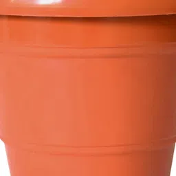 Kuber Industries Pack of 5 Orange Layered Plastic Planters With Drainage Hole image 2