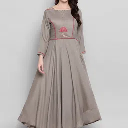 Kvsfab Ethnic Motif Embroidered Fit & Flare Dress image 1