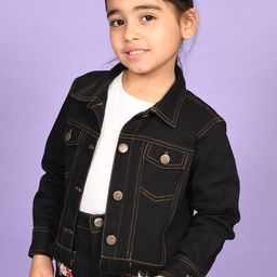 Superminis Girls Spread Collar Denim Jacket-picture-22