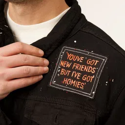 VALKYRE Unisex Striped Cotton Crop Cape Jacket with Patchwork image 2